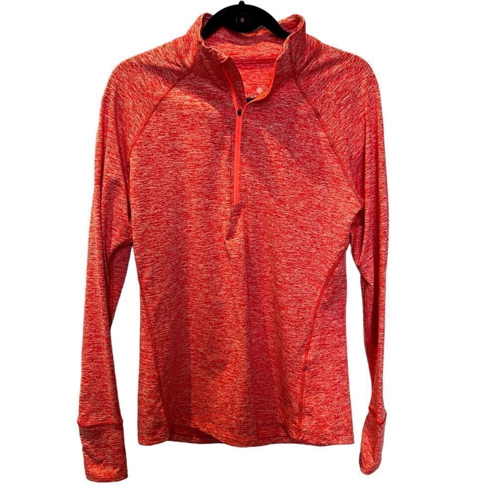 Tangerine Women's Pullover Performance Top Orange Large Long Sleeve